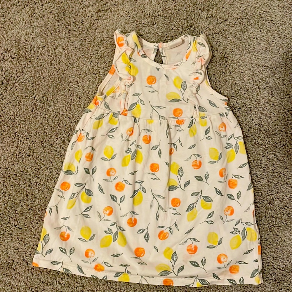 H&M lemon dress and Carters yellow dress with diaper covers.